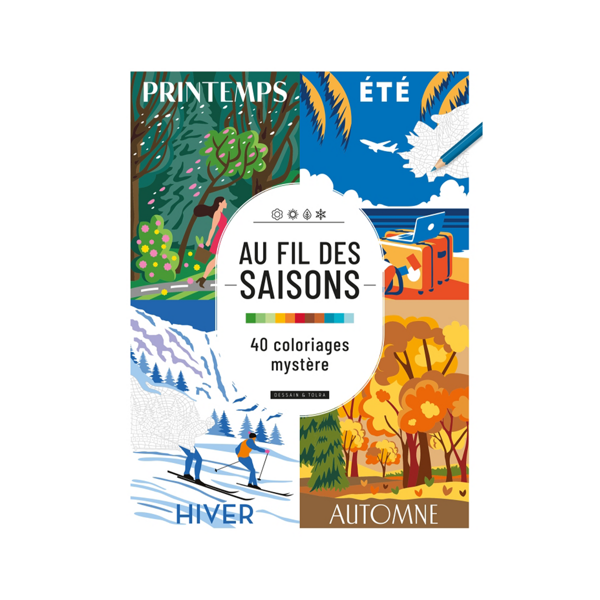 Coloriage Au fil des saisons Multicolore