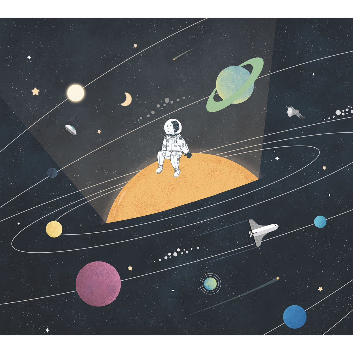 4MURS Papier peint panoramique XL Elie galaxy Multicolore Satiné