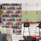 Papier peint intissé Biblioteca Multicolore