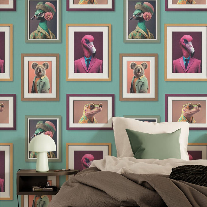 Papier peint intissé Original portrait Bleu givré