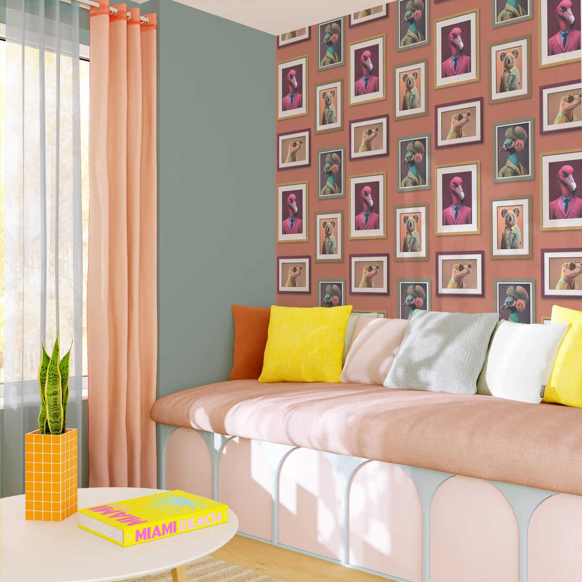 Papier peint intissé Original portrait Multicolore