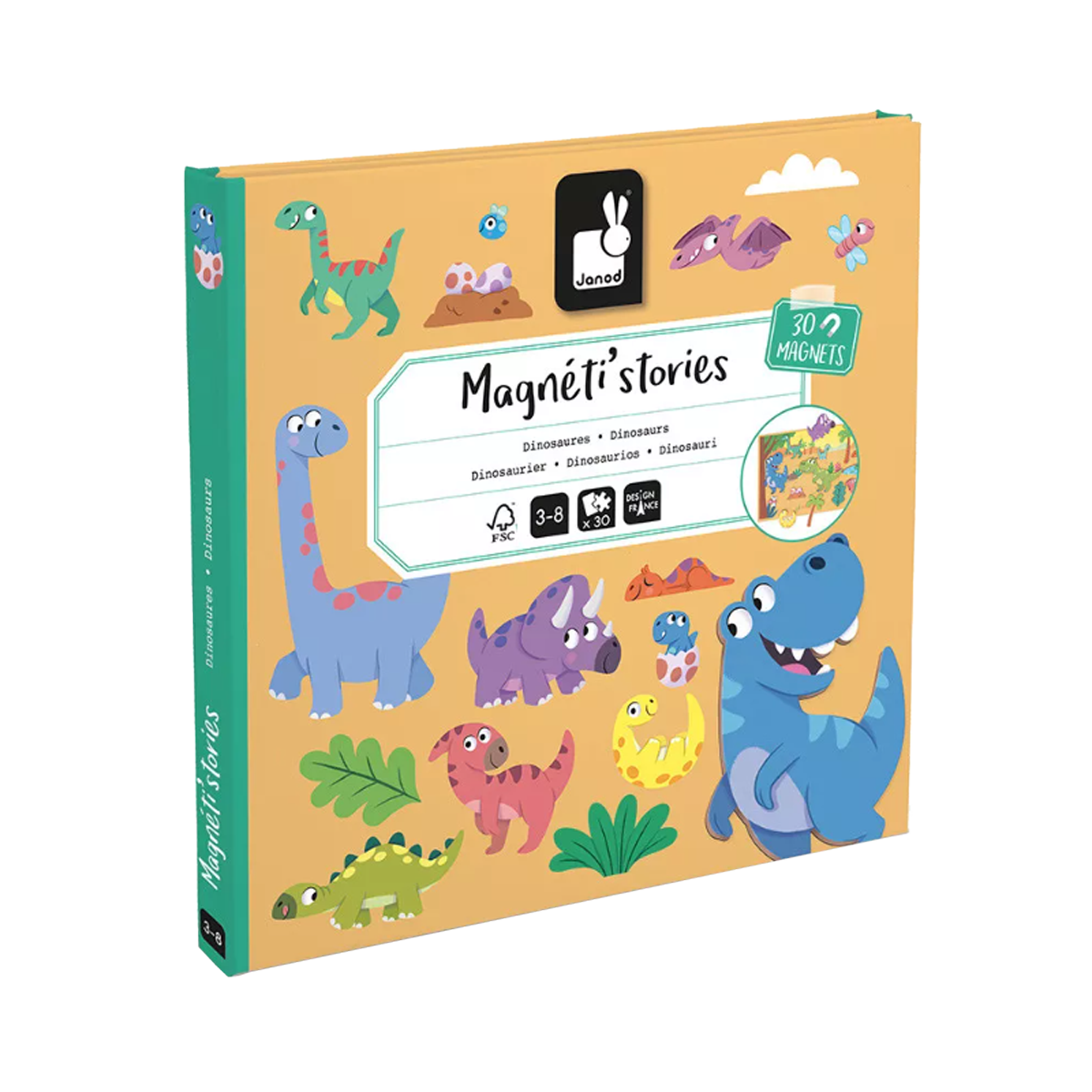 JANOD Jeu éducatif Magneti'stories les dinosaures Multicolore
