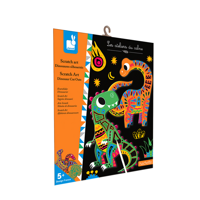 Janod Kit création SCRATCH ART DINOSAURES SILHOUETTES