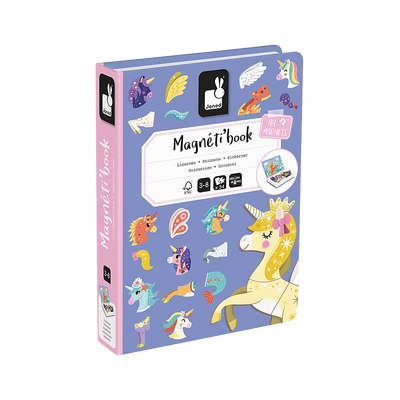JANOD Jeu éducatif Magneti'book licornes Mauve