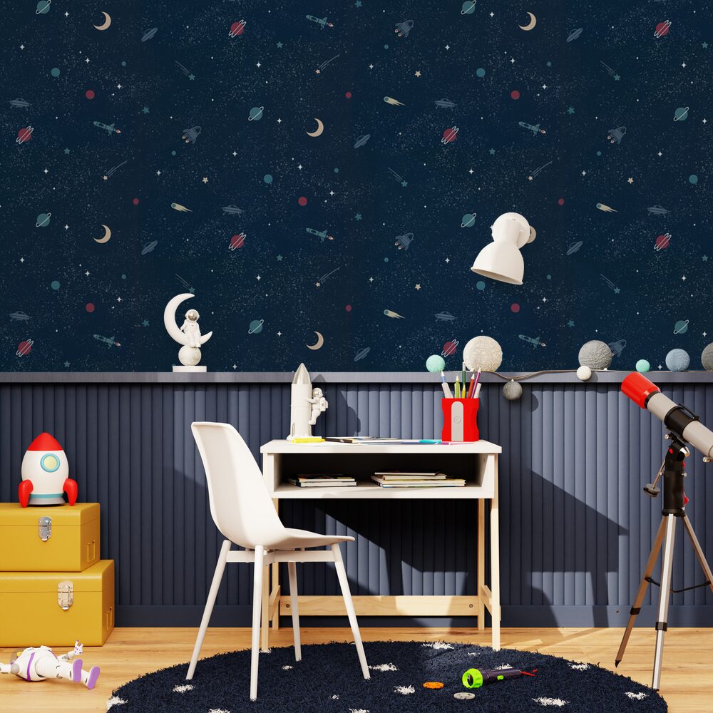 4MURS Papier peint intissé Cosmoland Bleu nuit