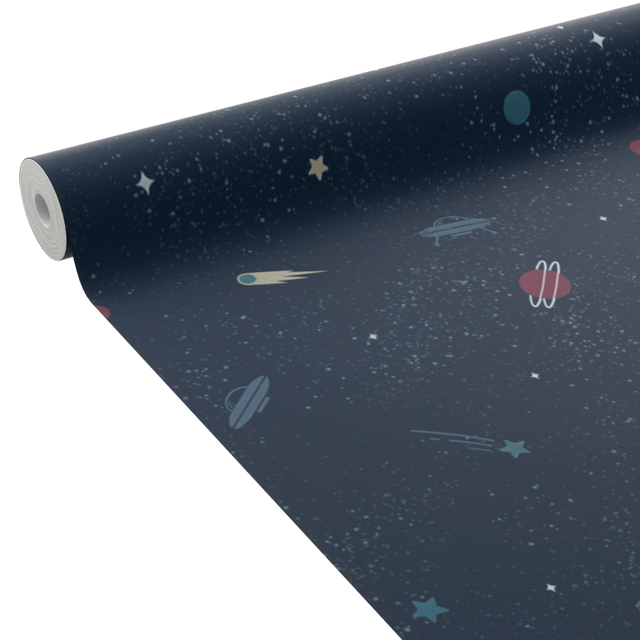 4MURS Papier peint intissé COSMOLAND coloris bleu nuit