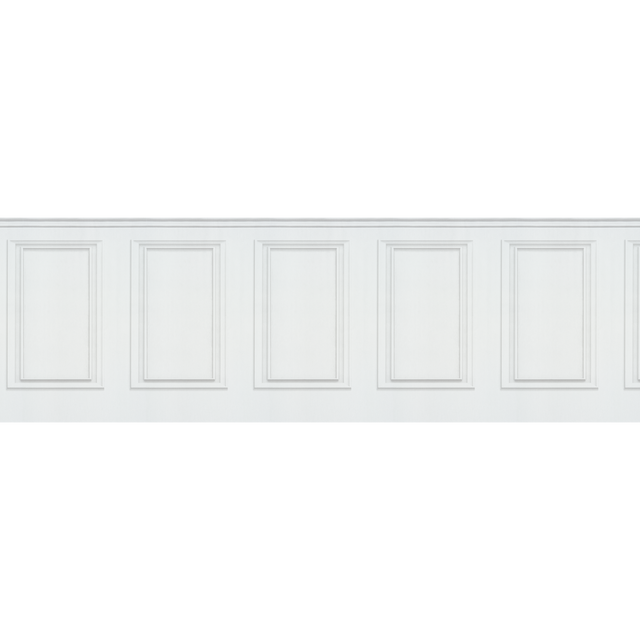 Papier peint intissé SOUBASSEMENT MOULURES blanc chaud