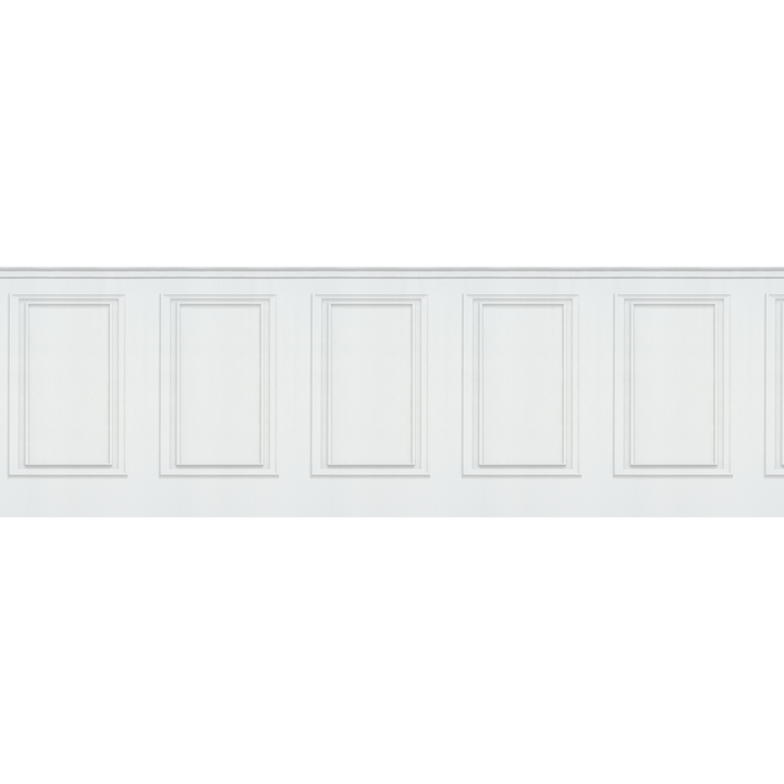 4MURS Papier peint intissé Soubassement moulures Blanc chaud