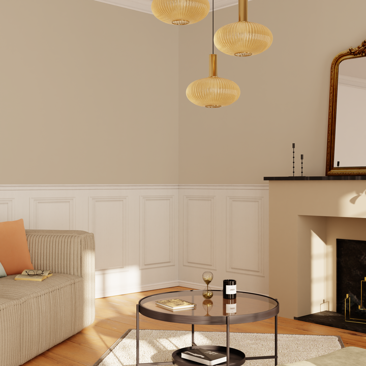 4MURS Papier peint intissé Soubassement moulures Blanc chaud