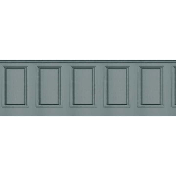 4MURS Papier peint intissé Soubassement moulures Vert de gris