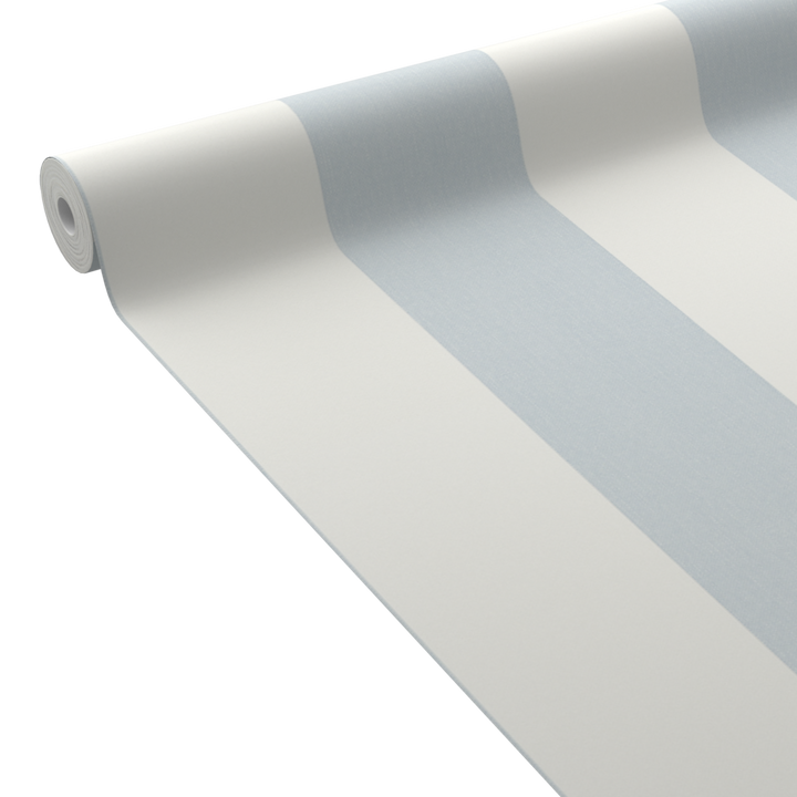 4MURS Papier peint vinyle Podium stripe Bleu grisé et blanc