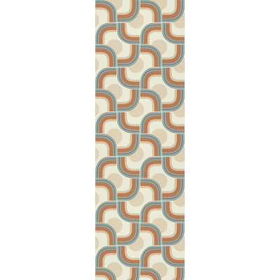 4MURS Papier peint intissé Suzie Beige nude, terracotta et bleu givré