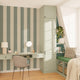 4MURS Papier peint vinyle Podium stripe Vert de gris et blanc