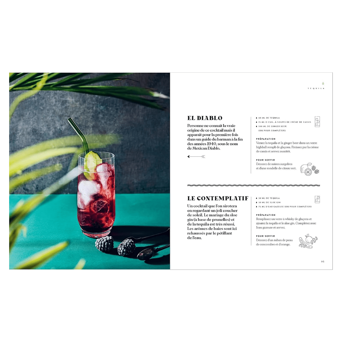 Livre cuisine Cocktails en 3 ingredients Bleu