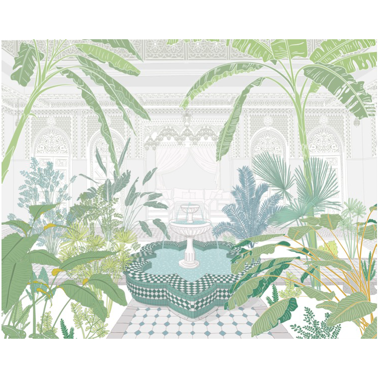 4MURS Papier peint panoramique XL Ryad Multicolore Mat