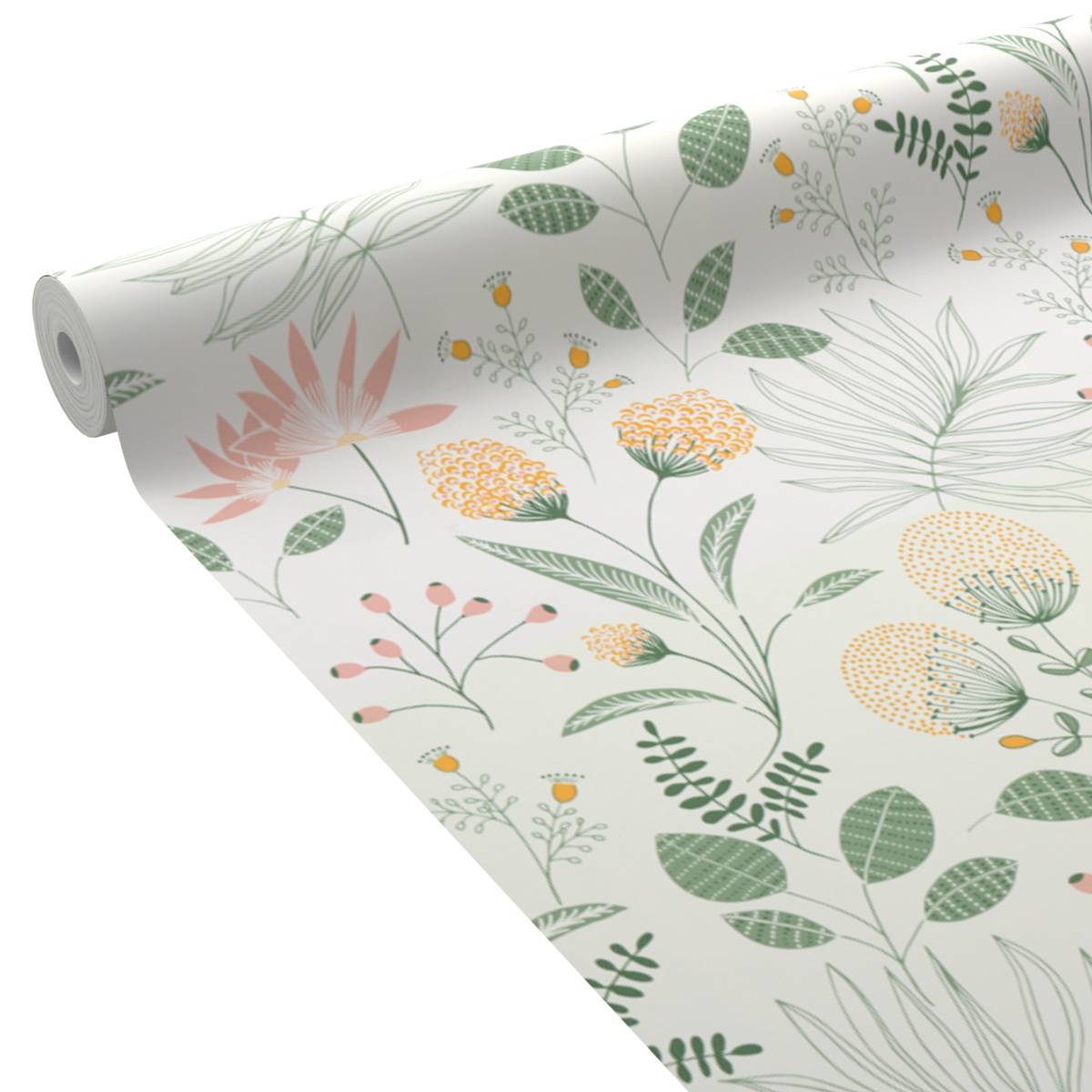 Papier peint intissé Evie Vert et jaune d'or