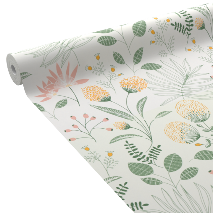 Papier peint intissé Evie Vert et jaune d'or