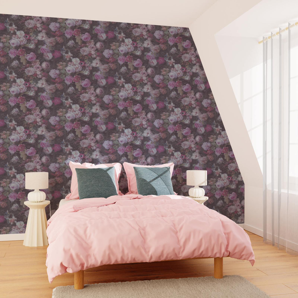 4MURS Papier peint intissé Claudia Rose profond