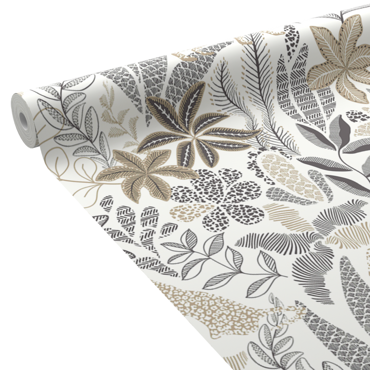 Papier peint intissé Jungo Noir et jaune d'or