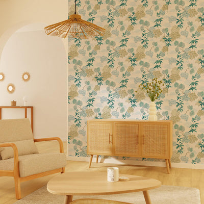 Papier peint intissé Taya Bleu azur