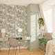 4MURS Papier peint intissé Leon Vert de gris