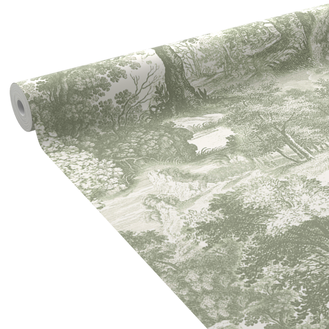 4MURS Papier peint intissé LEON coloris vert de gris