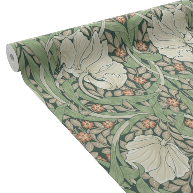 William Morris at Home Papier peint intissé PIMPERNEL vert feuille