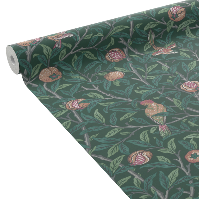 William Morris at Home Papier peint intissé POMEGRANATE Vert foncé