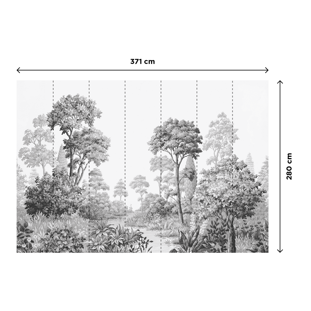 4MURS Papier peint panoramique XL Beaulieu Noir et blanc Satiné