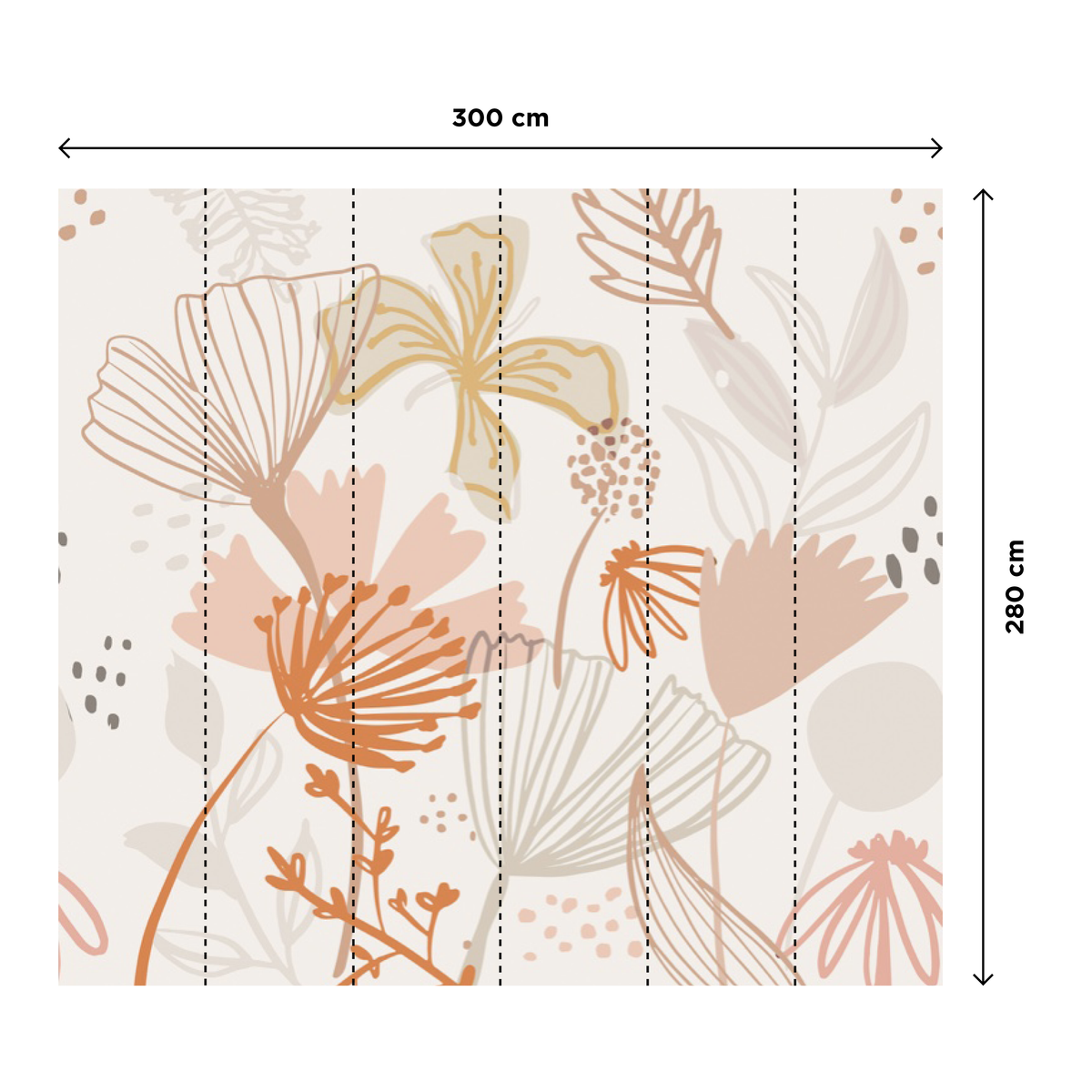 Papier peint panoramique XL Paloma Beige Mat