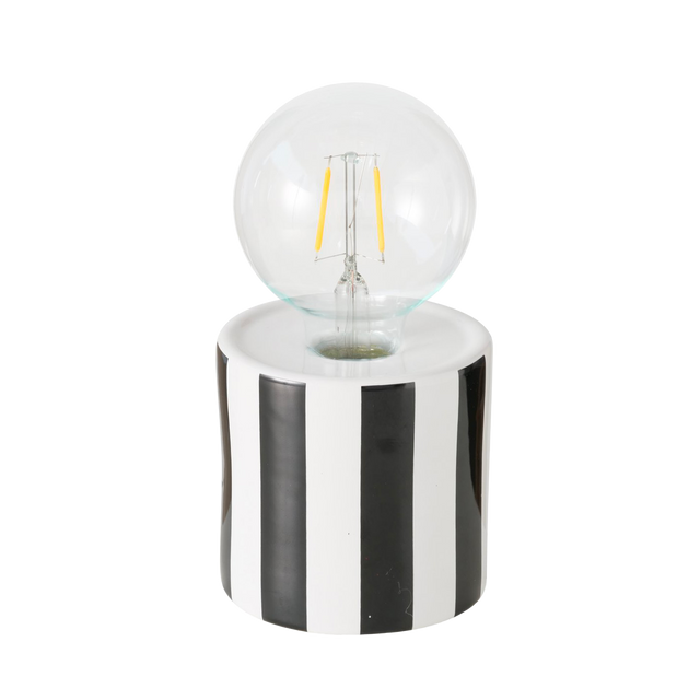 Objet lumineux ITCHY coloris noir/blanc 18 x 9 cm