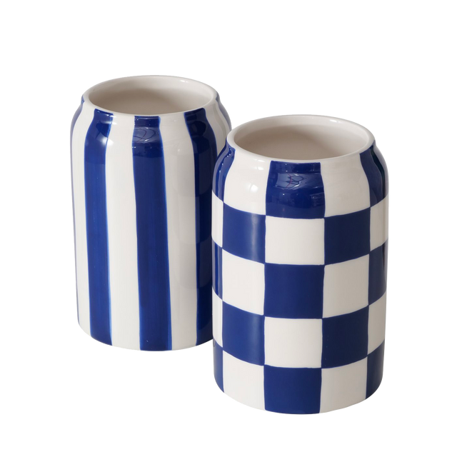 Vase FANYA coloris blanc / bleu