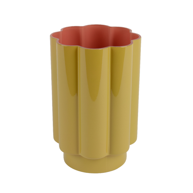 Vase FLORE coloris jaune orange