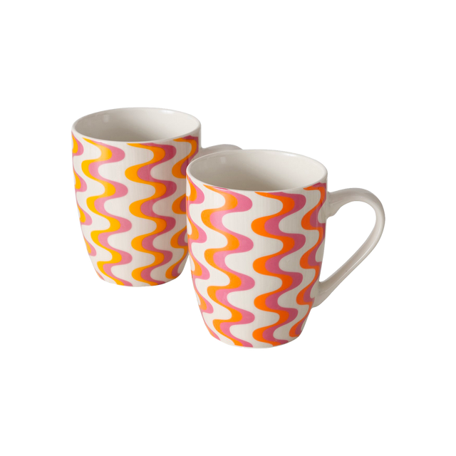 Mug GROOVY coloris Blanc,orange, violet