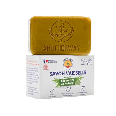 ANOTHERWAY Savon solide vaisselle Romarin Blanc Romarin 200G