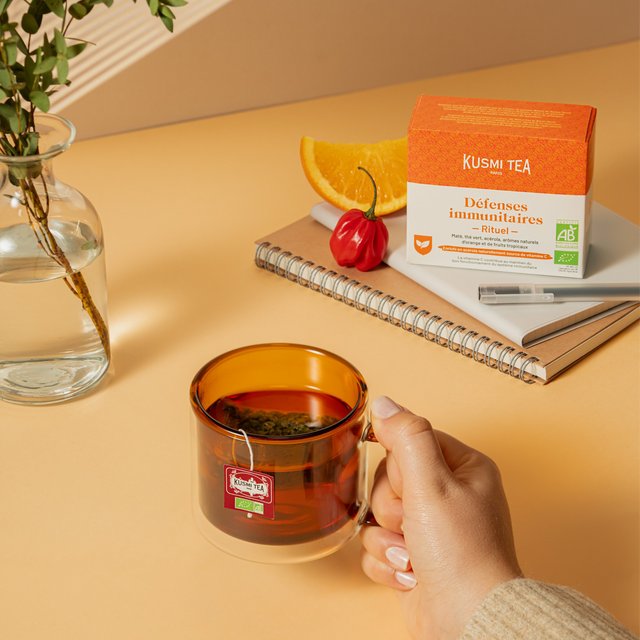 KUSMI TEA Thé vert en sachet RITUEL DEFENSES IMMUNITAIRES BIO