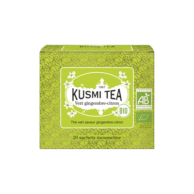 KUSMI TEA Thé vert en sachet Gingembre-citron 36G