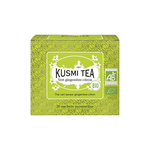 KUSMI TEA Thé vert en sachet GINGEMBRE-CITRON