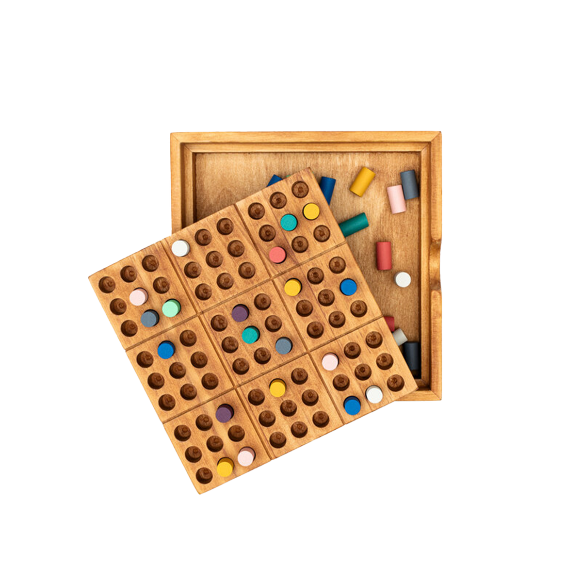 Jeu de société en bois Sudoku color Brun