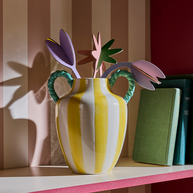 Vase YOLO coloris Jaune, blanc, bleu