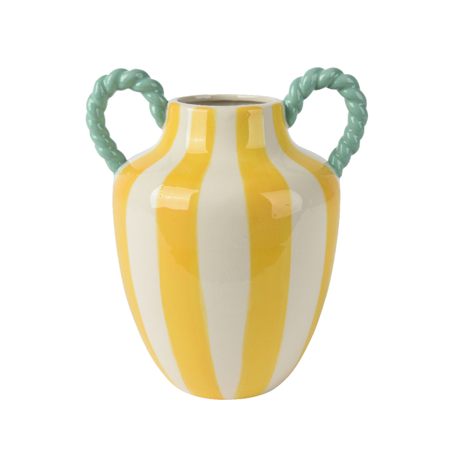 Vase YOLO coloris Jaune, blanc, bleu