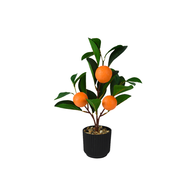 Plante artificielle ORANGER coloris Vert, noir, orange