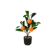 Plante artificielle Oranger Vert, noir, orange