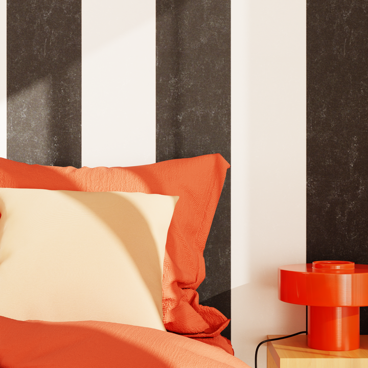 4MURS Papier peint intissé Palazzo stripe Noir et blanc Satiné