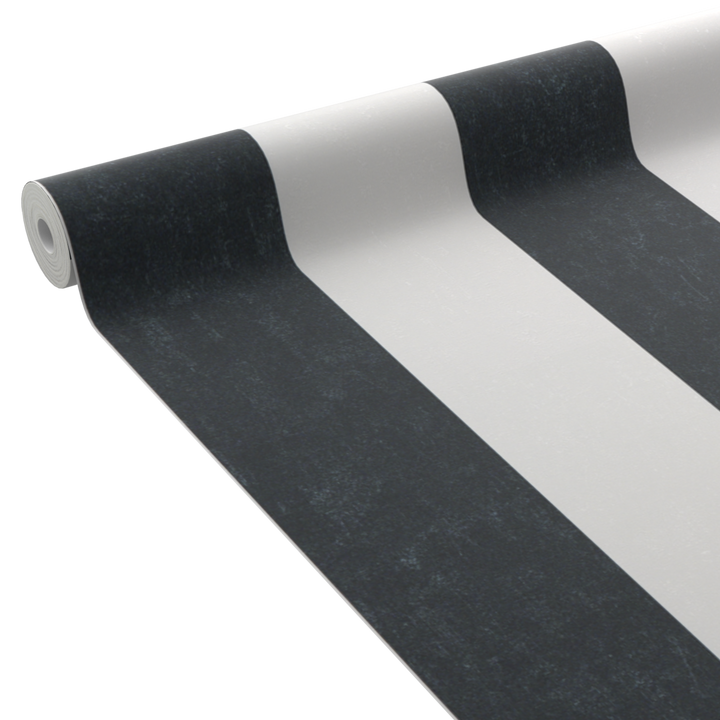 4MURS Papier peint intissé Palazzo stripe Noir et blanc Satiné