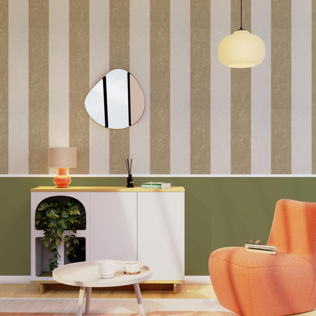 4MURS Papier peint intissé PALAZZO STRIPE or et blanc