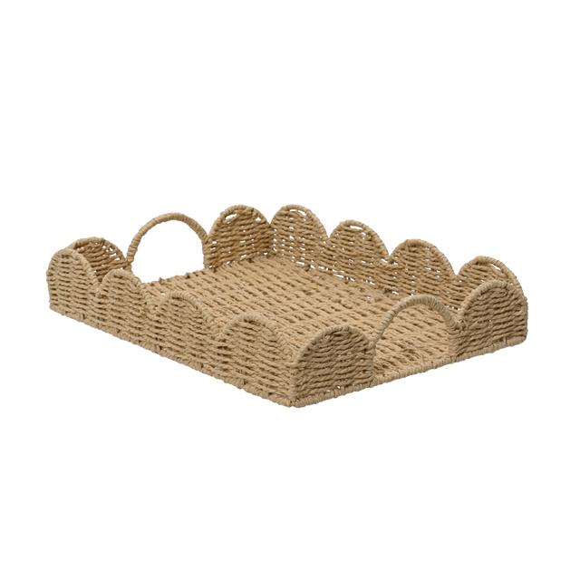 Plateau décoratif ONDULÉ coloris beige