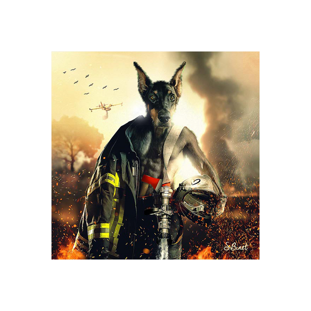 Tableau BINET POMPIER DOBERMANN coloris noir