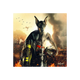 Tableau Binet pompier dobermann Noir