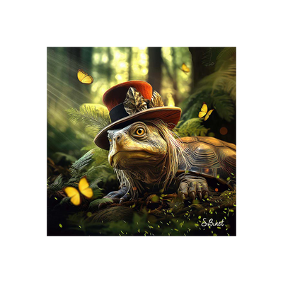 Tableau Binet tortue fantastique Noir